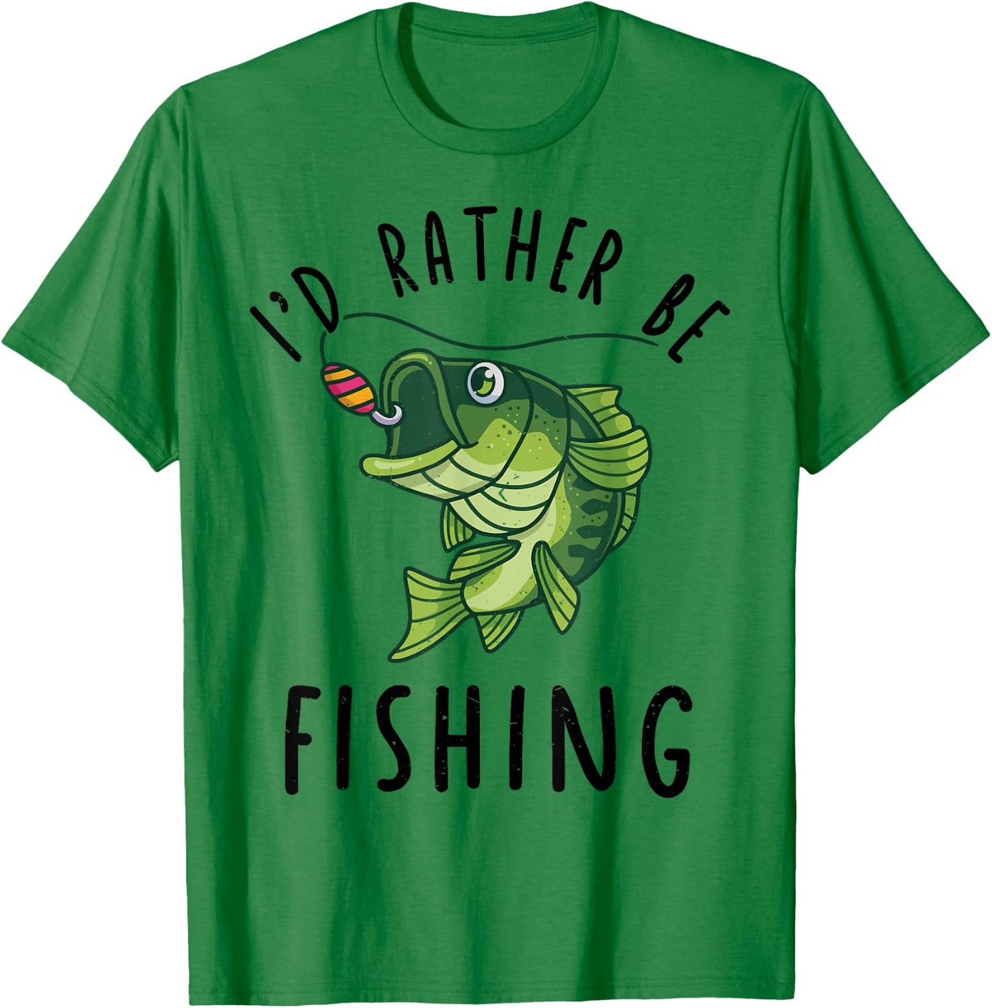 Youth Id Rather Be Bass Fishing-Shirt Kids Boy Funny Toddler T-Shirt - T-Shirt | Irish Green