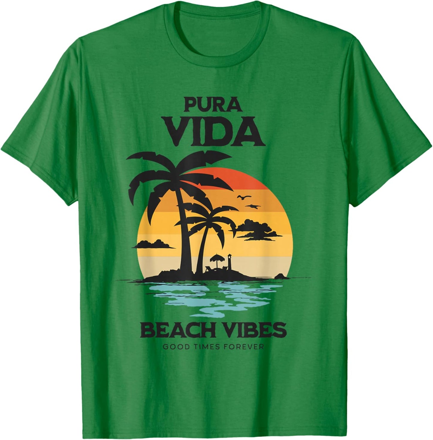 Pura Vida Surfing, Costa Rica, Surfing Pura Vida T-Shirt - T-Shirt | Irish Green