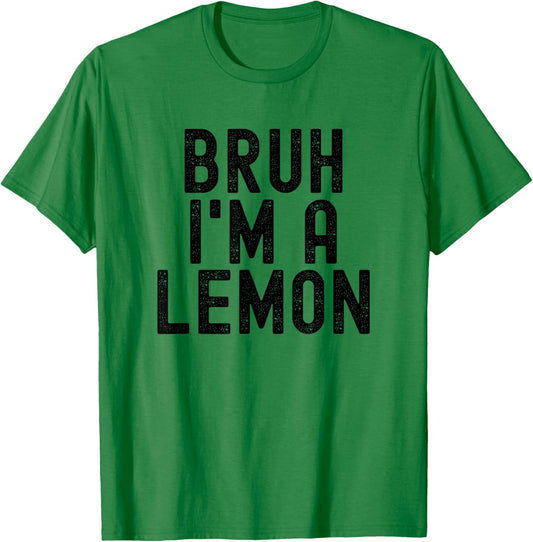 Bruh I'm A Lemon Funny Halloween Costume Men Women Boy Girl T-Shirt - T-Shirt | Irish Green