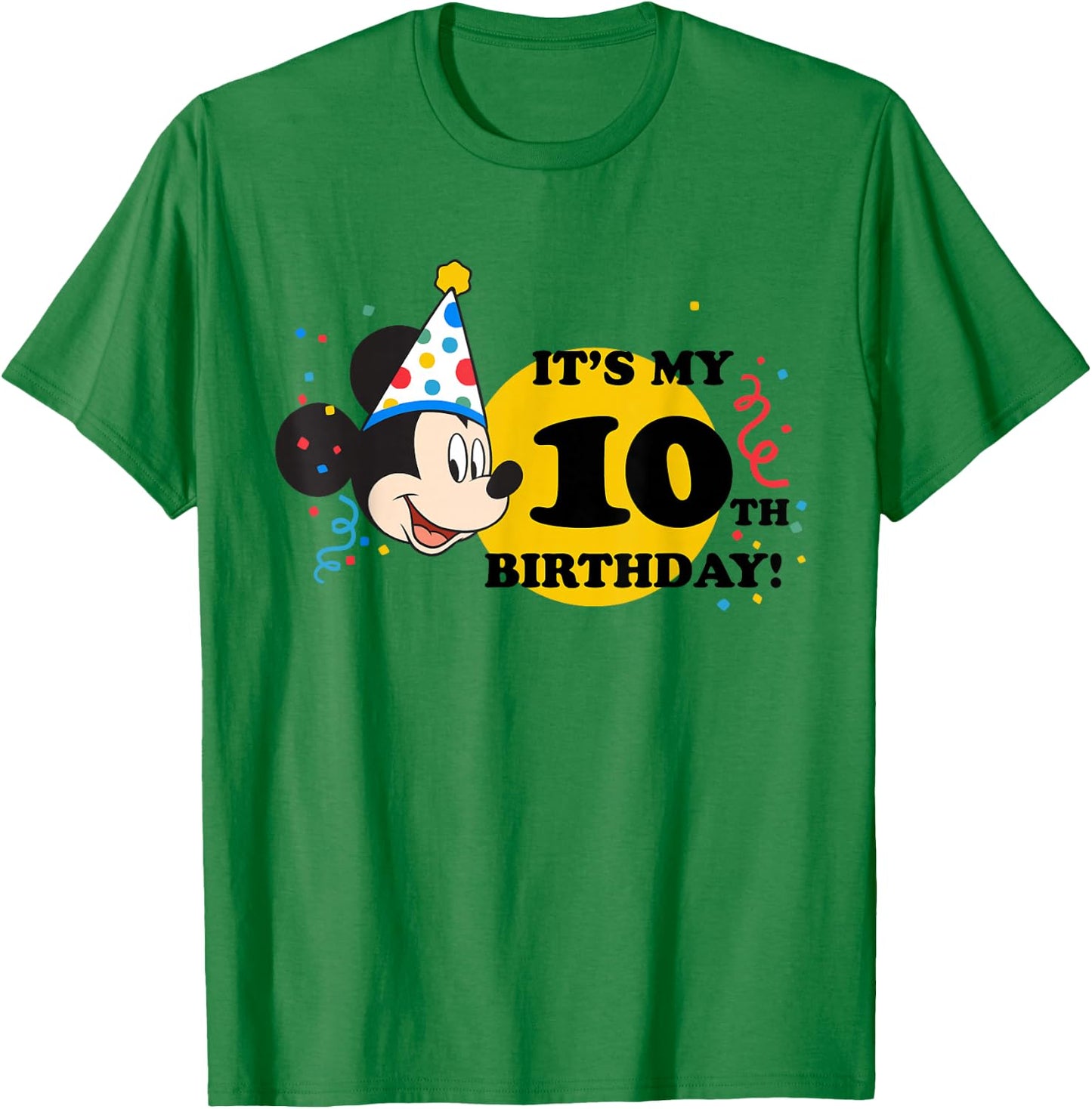 Disney Mickey Mouse 10th Birthday T-Shirt - T-Shirt | Irish Green