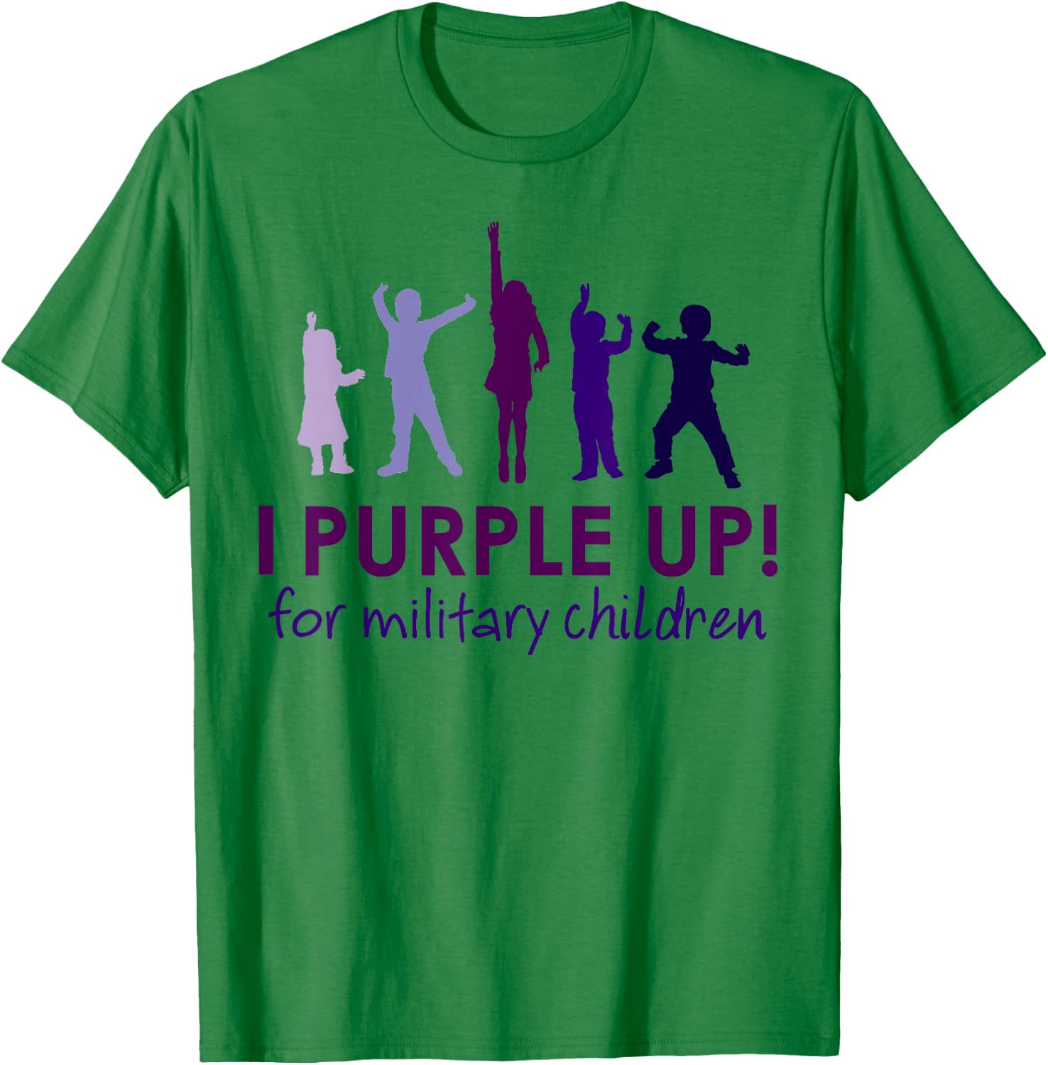 Purple Up for Military Kids Month Military Children T-Shirt - T-Shirt | Irish Green