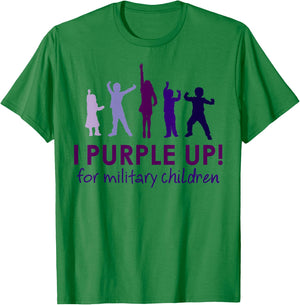 Purple Up for Military Kids Month Military Children T-Shirt - T-Shirt | Irish Green