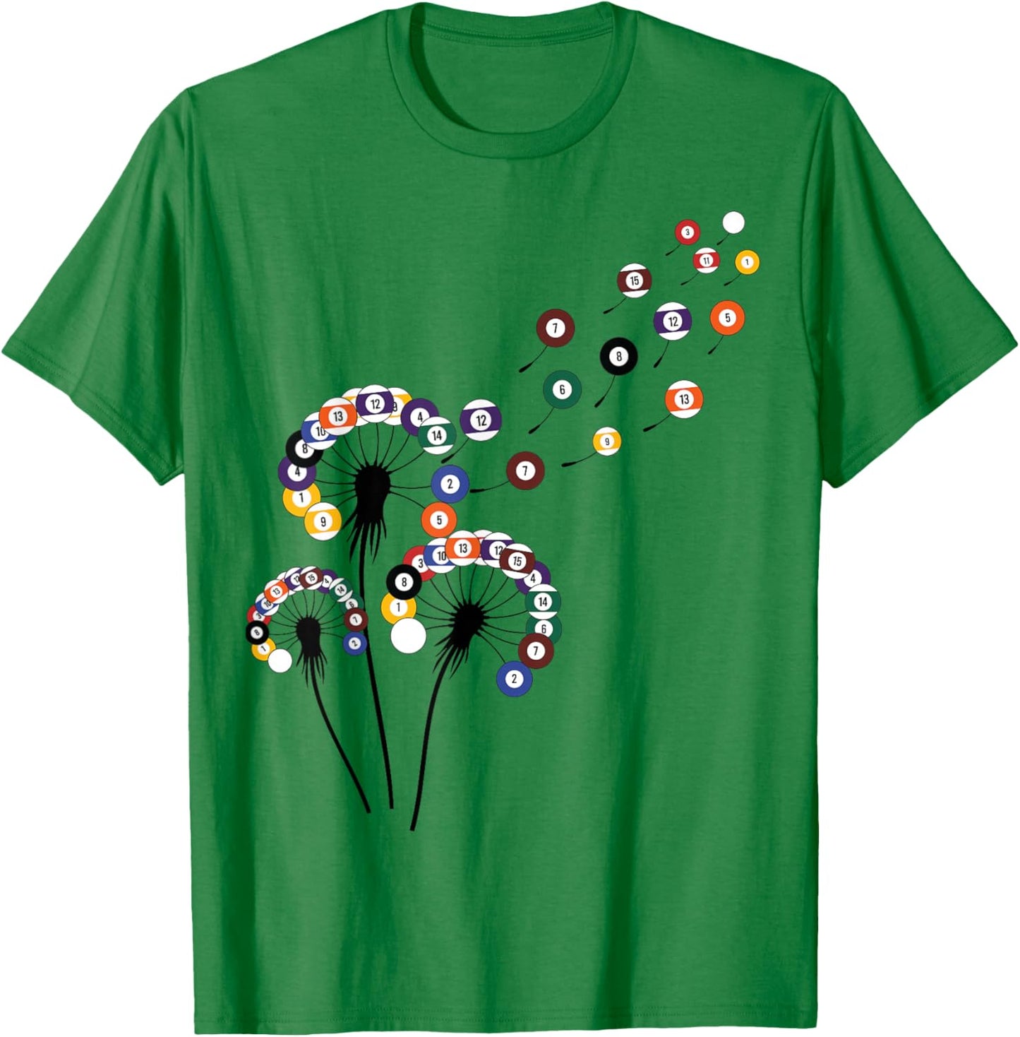 Dandelion Billiard Shirt Billiard Player | Billiards T-Shirt - T-Shirt | Irish Green