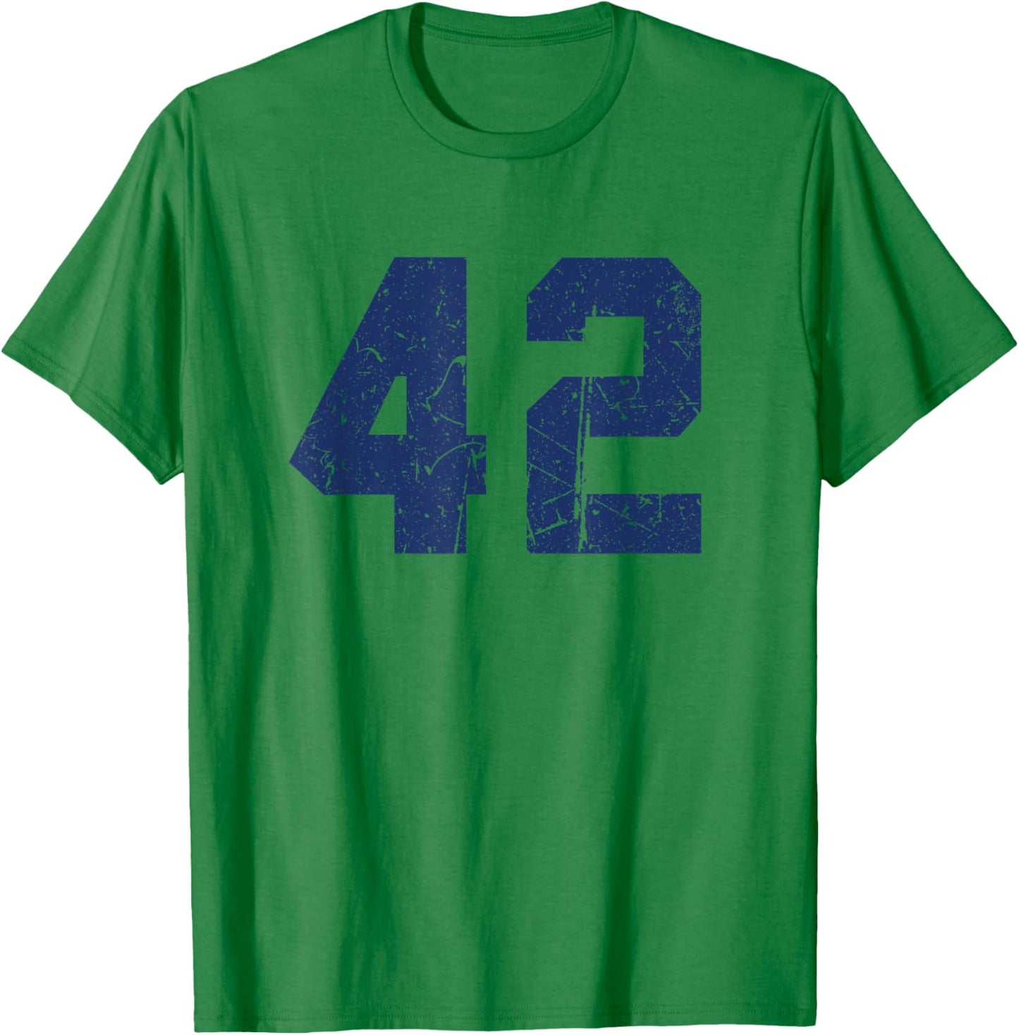 Vintage Number #42 Blue Varsity Number T-Shirt - T-Shirt | Irish Green