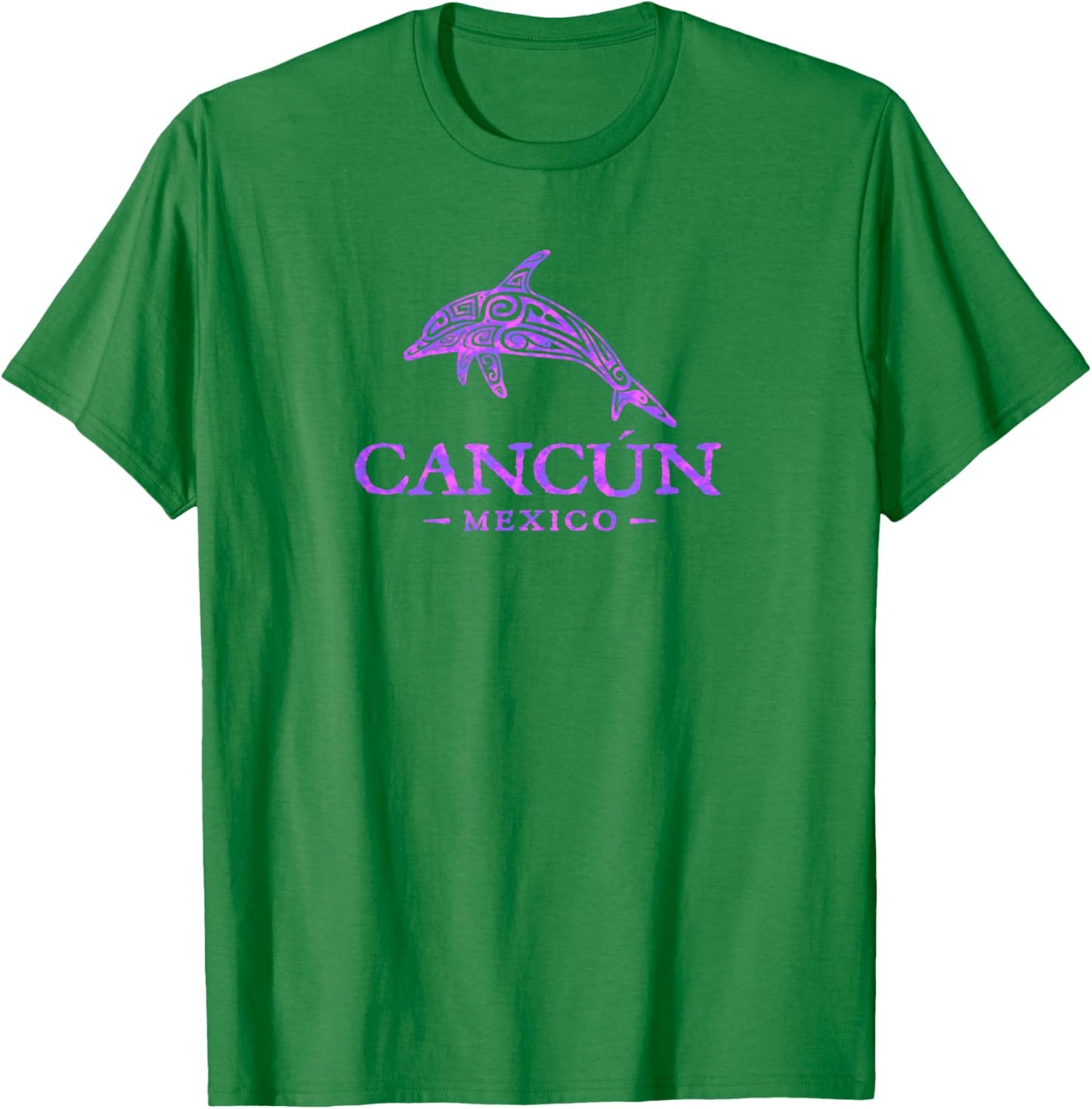 Vintaga Cancun Mexico Souvenir Dolphin Boys Retro T-Shirt - T-Shirt | Irish Green