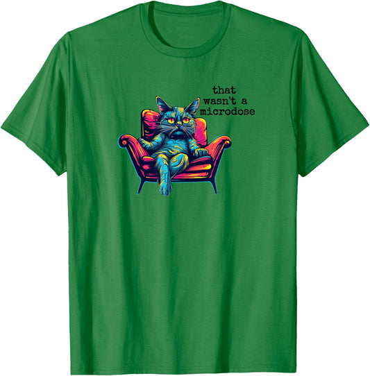 Microdose Cat Therapy Spiritual Healing Psychedelic Medicine T-Shirt - T-Shirt | Irish Green