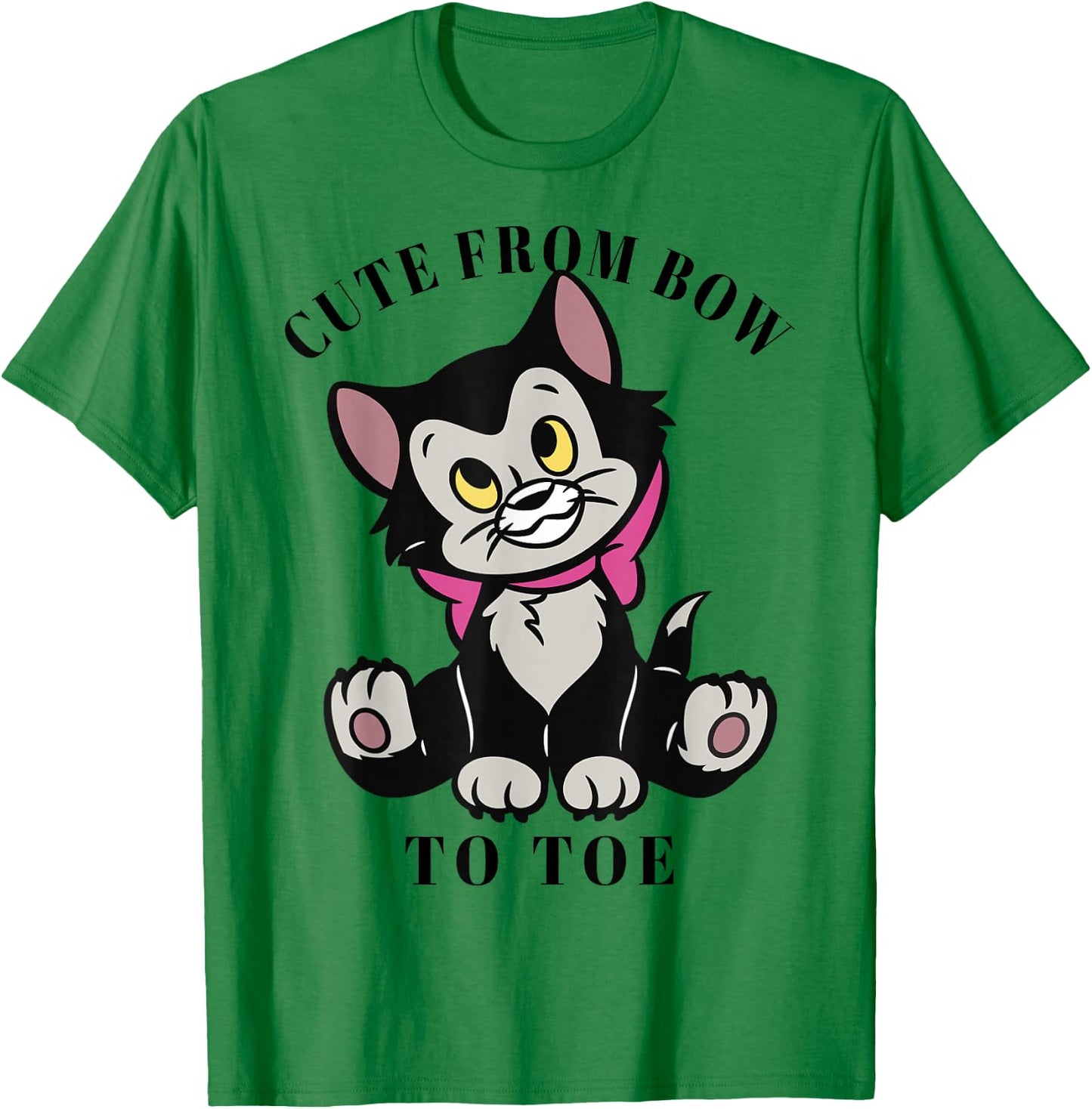 Disney Pinocchio Figaro Cute from Bow to Toe T-Shirt - T-Shirt | Irish Green