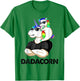 Dadacorn Unicorn Dad and Baby Christmas Papa Father's Day T-Shirt - T-Shirt | Irish Green
