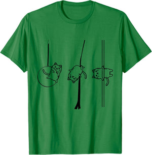 Circus Aerialist cat Aerialist Yogi Dancer Aerial Hoop Lover T-Shirt - T-Shirt | Irish Green