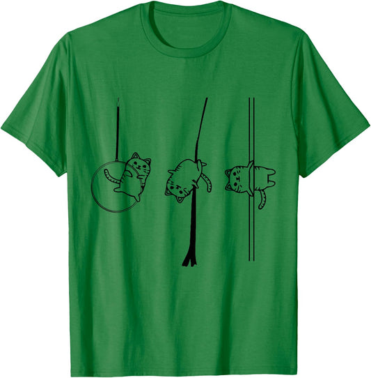 Circus Aerialist cat Aerialist Yogi Dancer Aerial Hoop Lover T-Shirt - T-Shirt | Irish Green