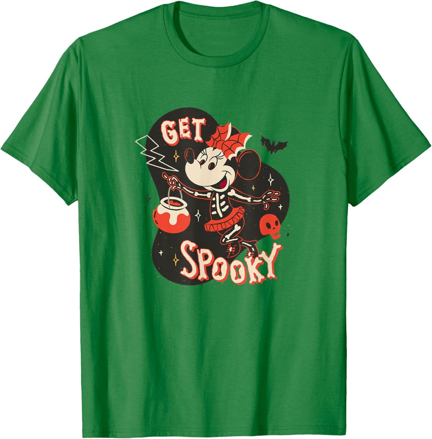 Disney Minnie Mouse Halloween Get Spooky Skeleton Costume T-Shirt - T-Shirt | Irish Green