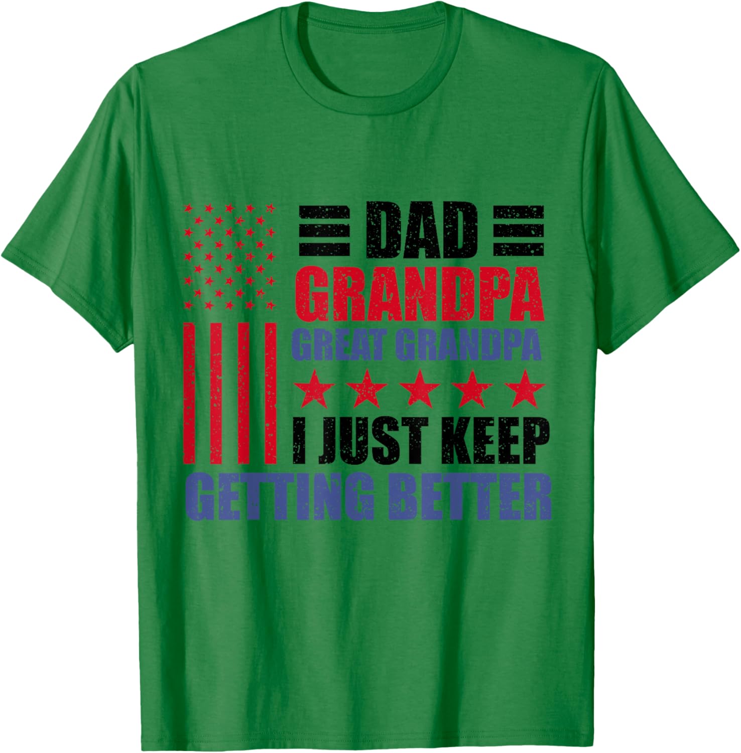 Usa Dad Grandpa Great Grandpa Father's Day American Flag Men T-Shirt - T-Shirt | Irish Green