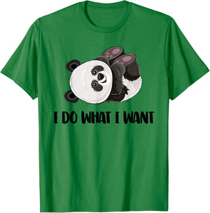 Funny Panda - I Do What I Want Cute Panda Bear T-Shirt - T-Shirt | Irish Green