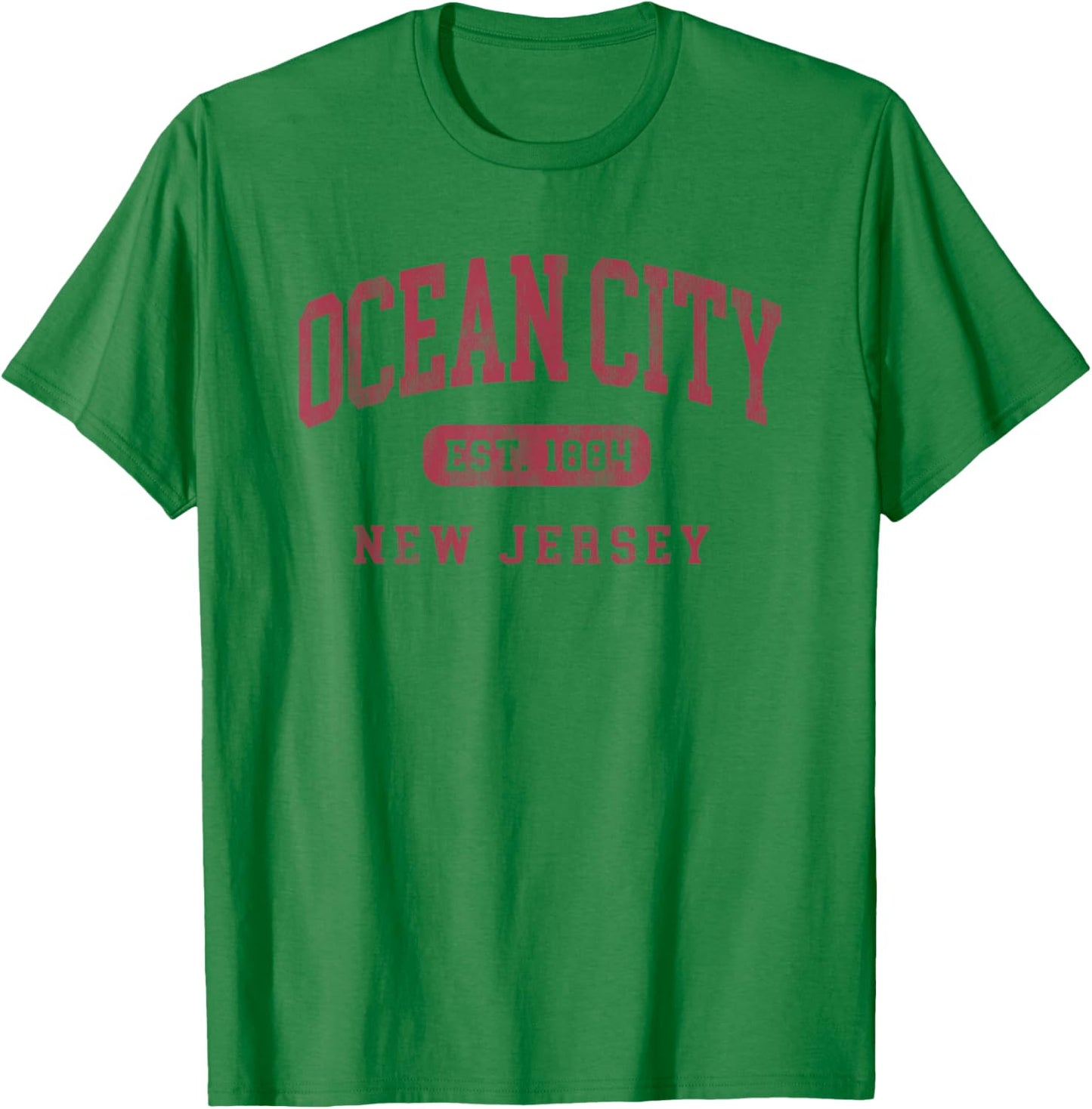 Ocean City New Jersey NJ Vintage Established Beach Souvenir T-Shirt - T-Shirt | Irish Green