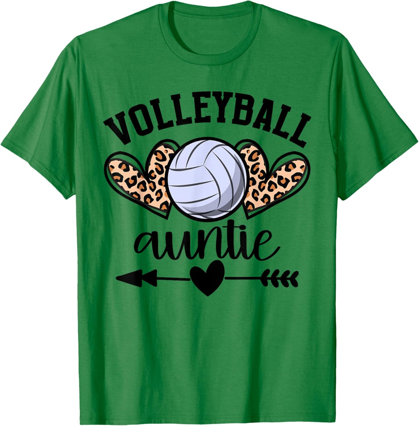 Volleyball Auntie Volleyball Aunt Game Day Senior T-Shirt - T-Shirt | Irish Green