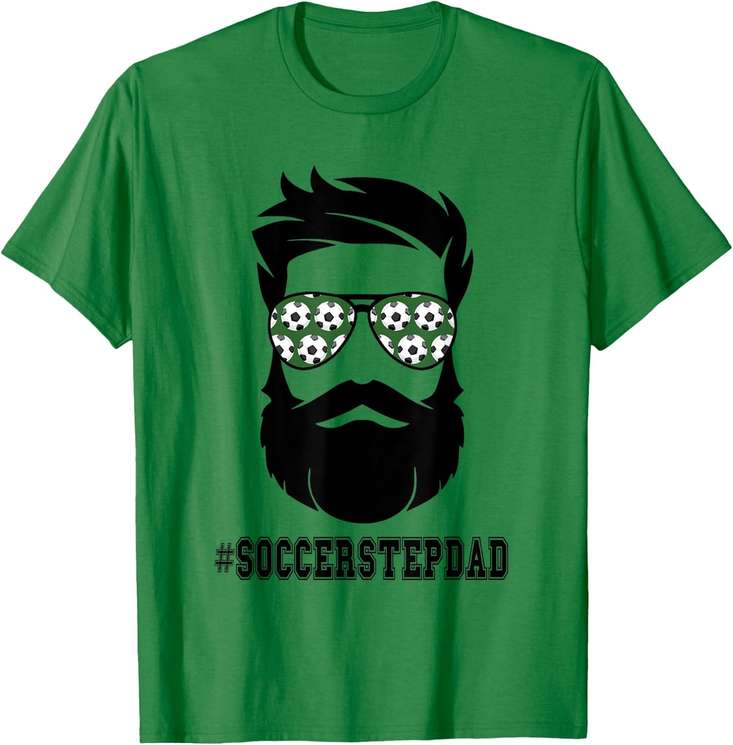 Soccer Stepdad With Beard Step Dad Step Father Stepfather T-Shirt - T-Shirt | Irish Green