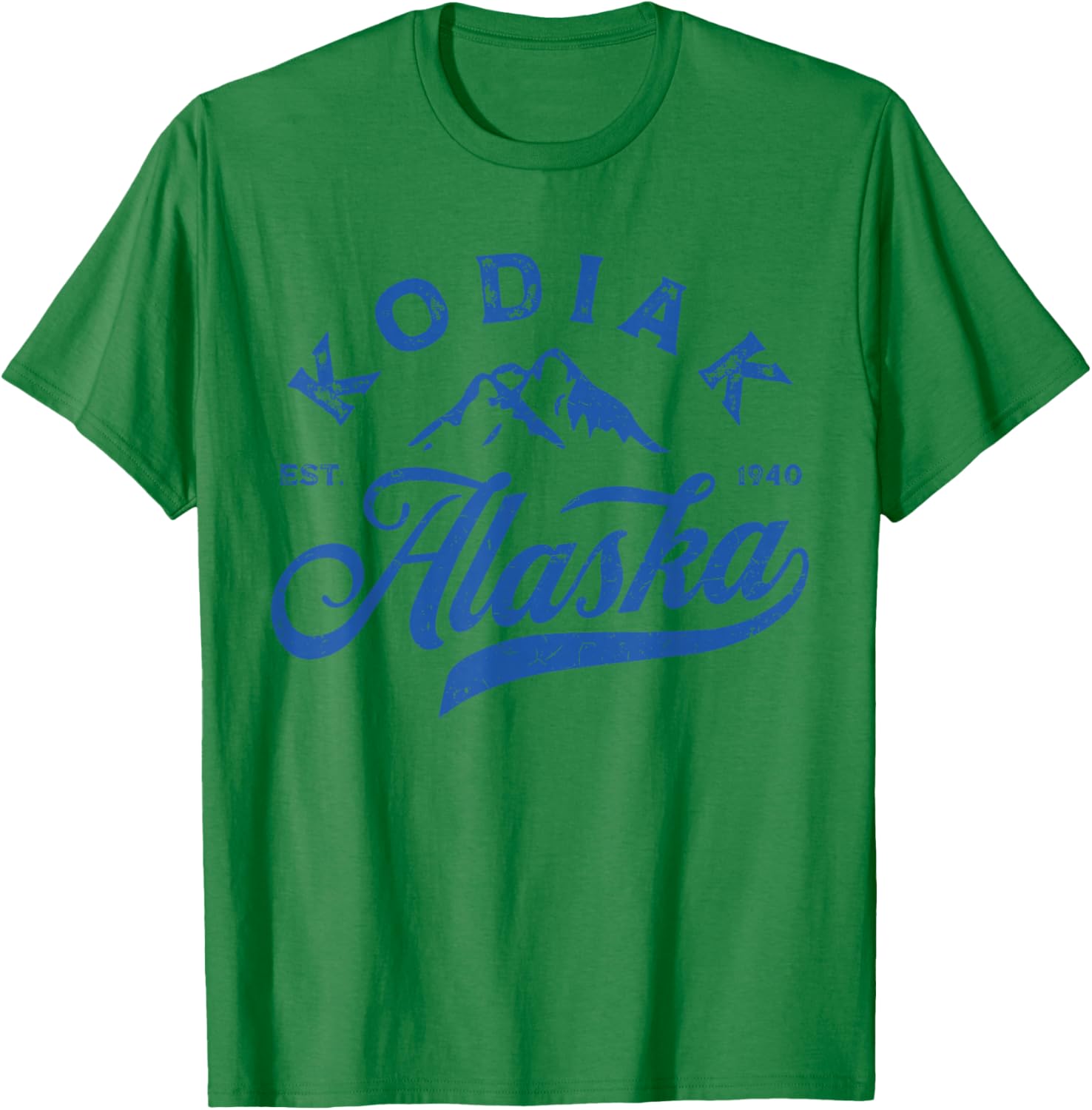 Vintage Kodiak Alaska AK Mountains Family Vacation Souvenir T-Shirt - T-Shirt | Irish Green