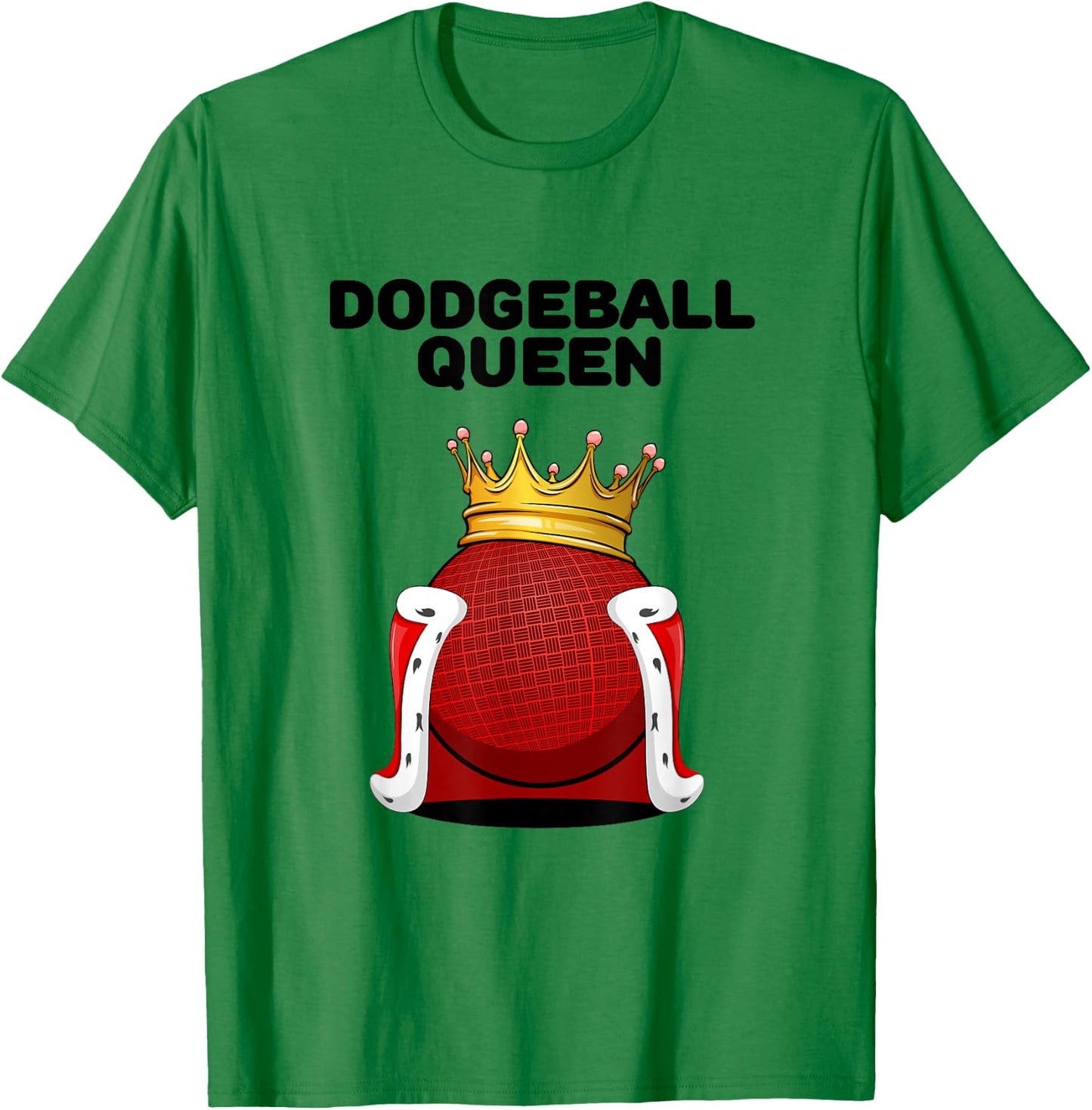 Dodgeball Queen PE Teacher Gym Student Team Dodgeball T-Shirt - T-Shirt | Irish Green