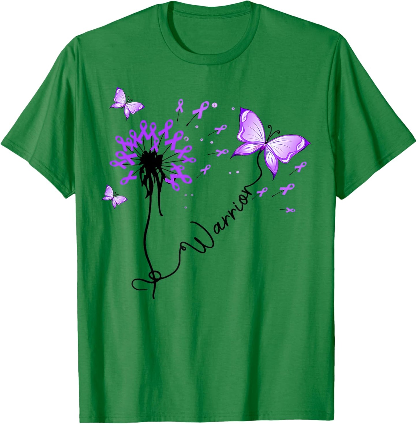 Pancreatic Cancer Warrior Pancreatic Cancer Purple Ribbon T-Shirt - T-Shirt | Irish Green