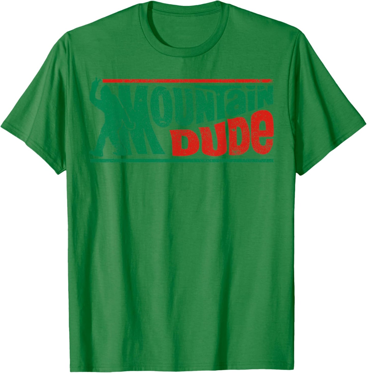 Mountain Dude Funny Bigfoot Sasquatch Rock On Hiking Vintage T-Shirt - T-Shirt | Irish Green