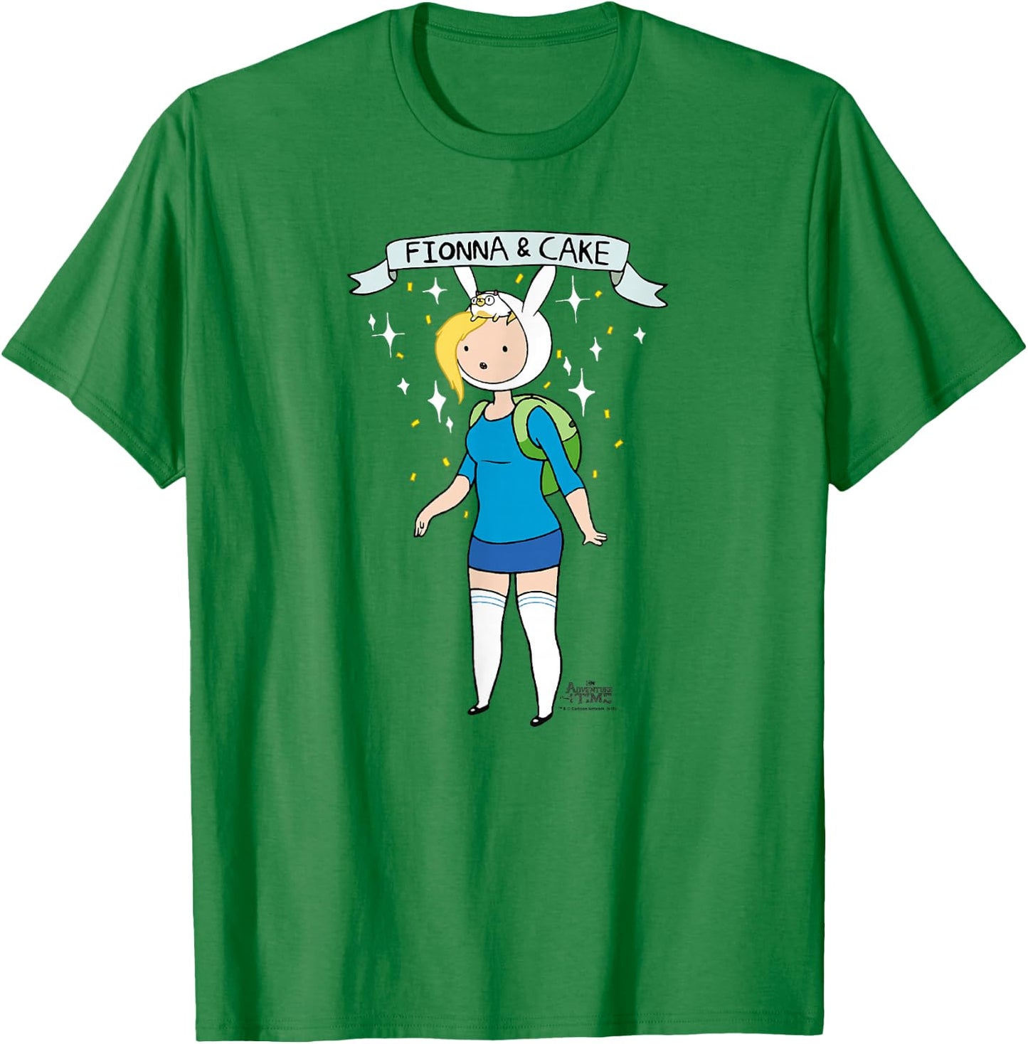 Adventure Time Fionna & Cake T-Shirt - T-Shirt | Irish Green