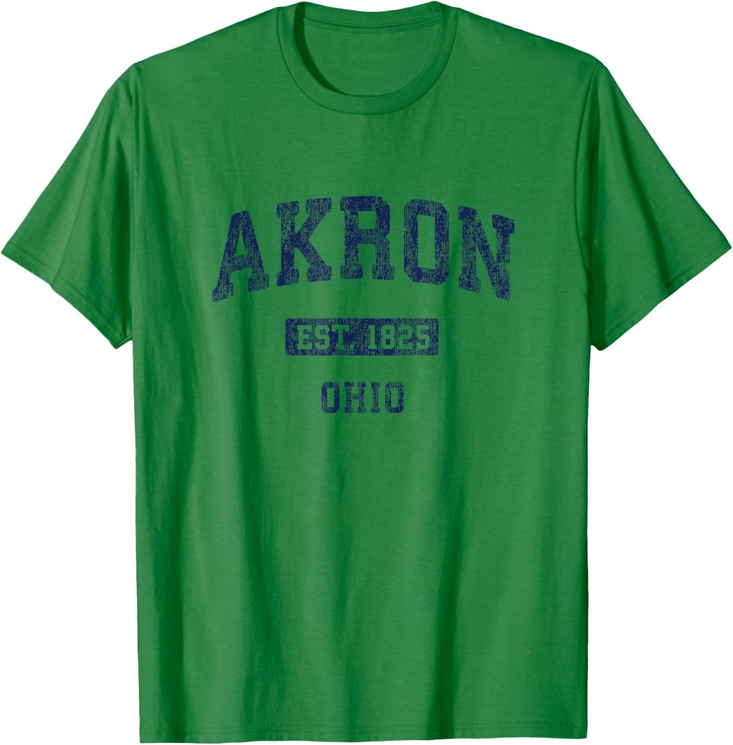 Akron Ohio Vintage Athletic Sports Design T-Shirt - T-Shirt | Irish Green
