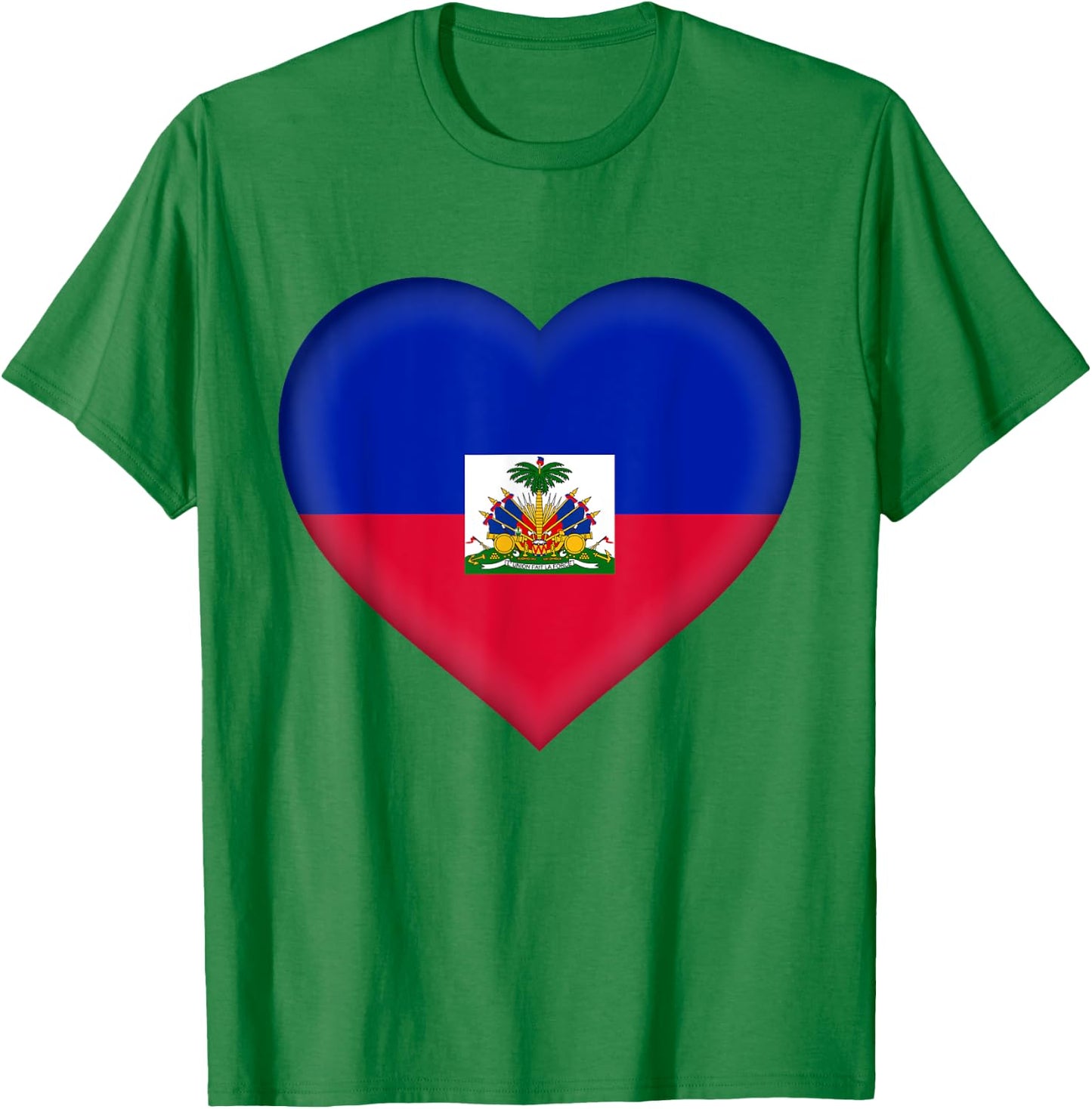 I Love Haiti | Haitian Flag Heart Outfit T-Shirt - T-Shirt | Irish Green