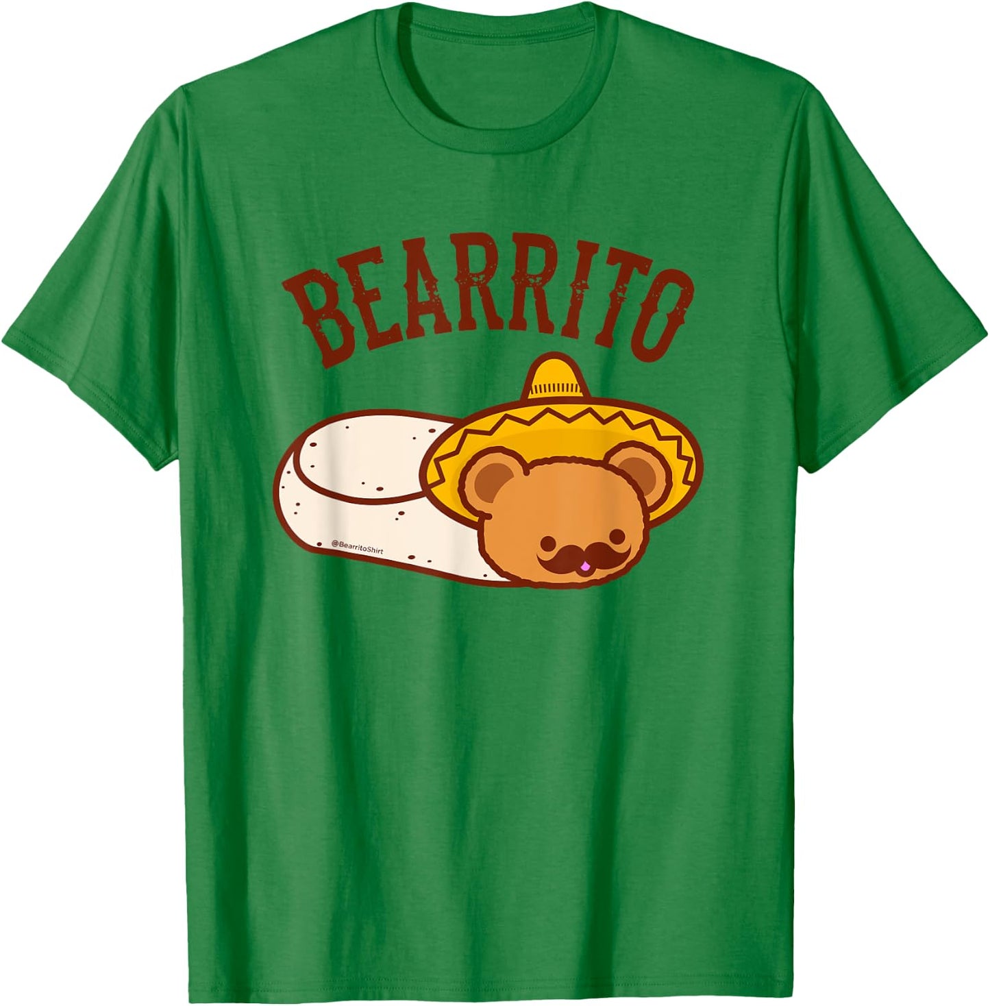 Mexican BEARRITO - Teddy Bear Burrito with Mustache T-Shirt - T-Shirt | Irish Green