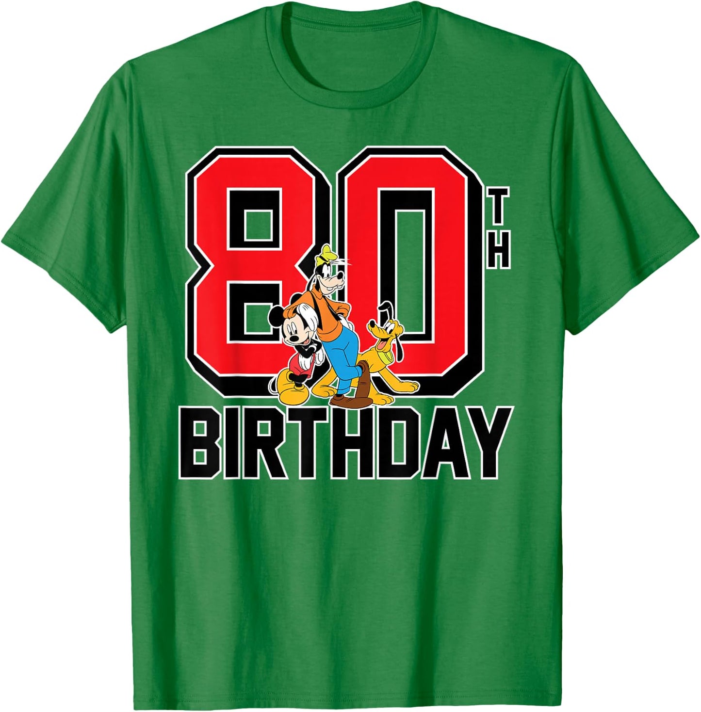 Mickey Mouse - Goofy Pluto 80th Birthday T-Shirt - T-Shirt | Irish Green