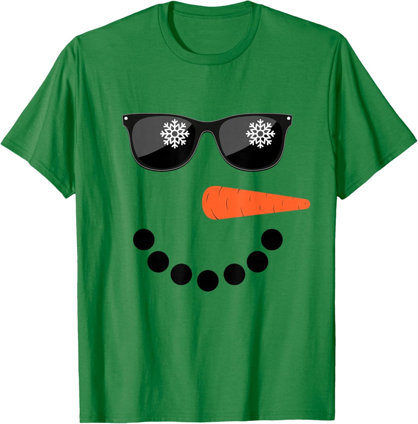 Snowman Shirt Glasses Boys Kids Toddlers Christmas Winter T-Shirt - T-Shirt | Irish Green