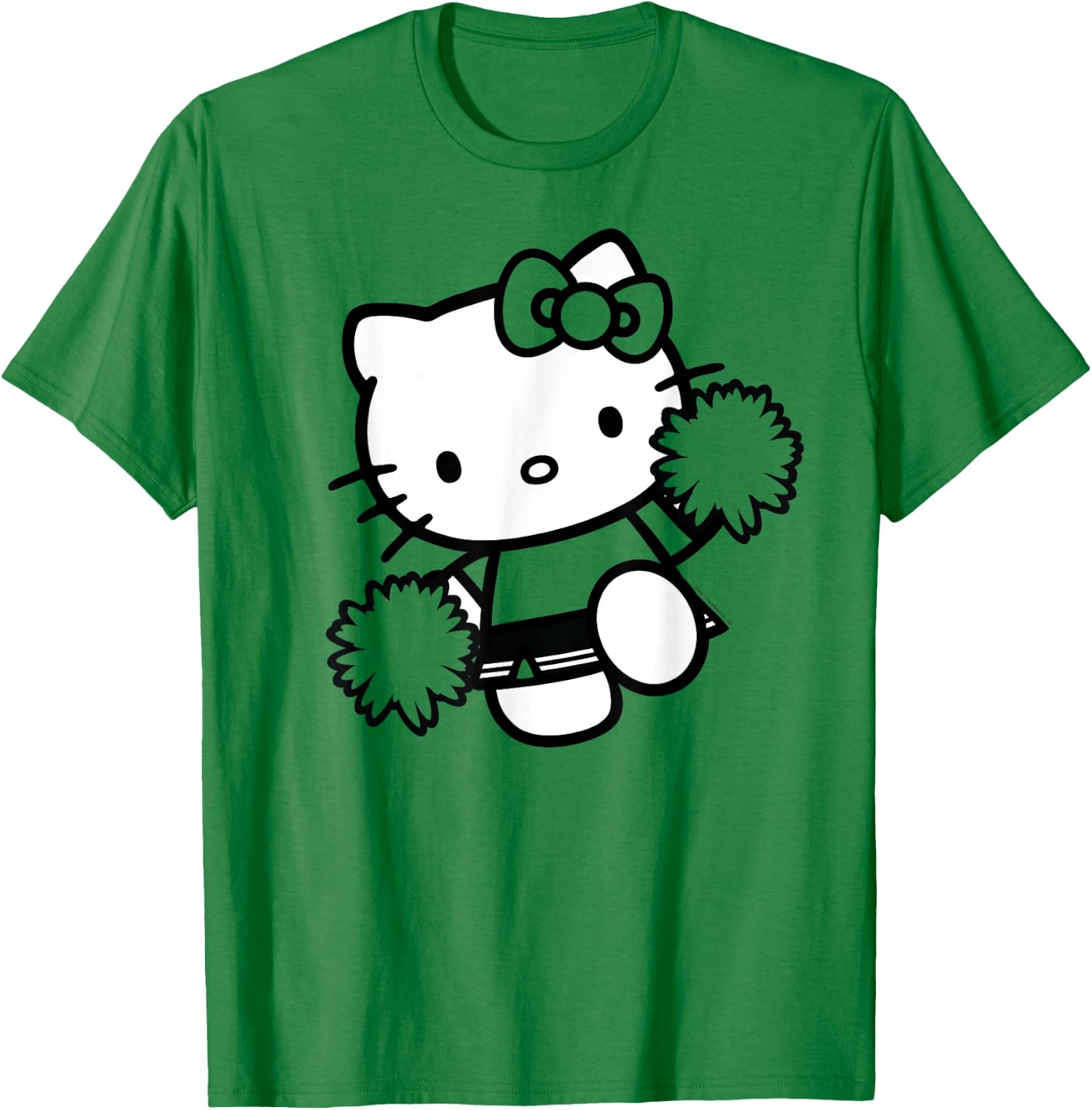Hello Kitty Cheerleader Squad Team School Color T-Shirt - T-Shirt | Irish Green