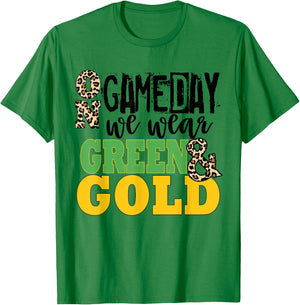We Wear Green And Gold School Spirit T-Shirt - T-Shirt | Irish Green