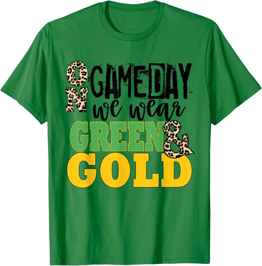 We Wear Green And Gold School Spirit T-Shirt - T-Shirt | Irish Green