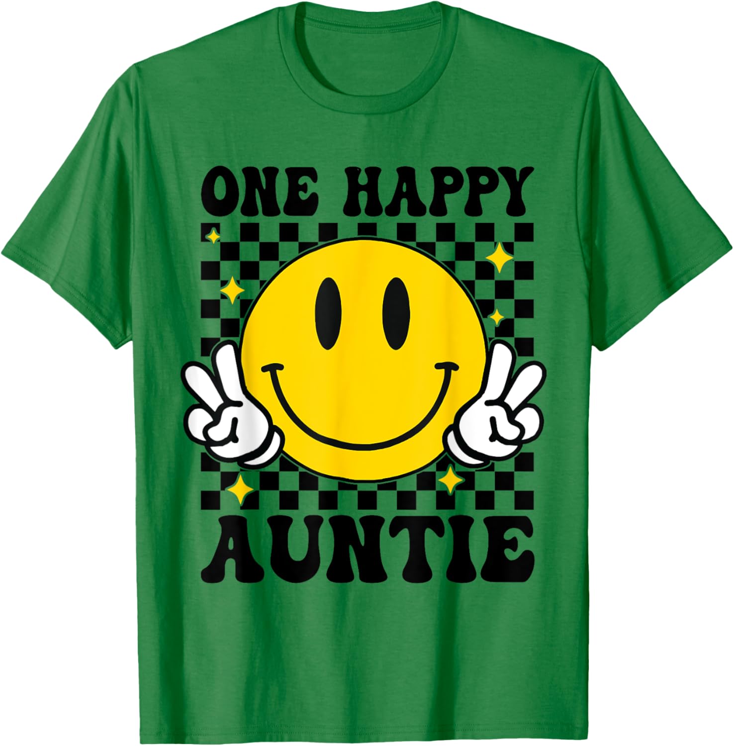 One Happy Dude Auntie happy face 1st Birthday Family T-Shirt - T-Shirt | Irish Green