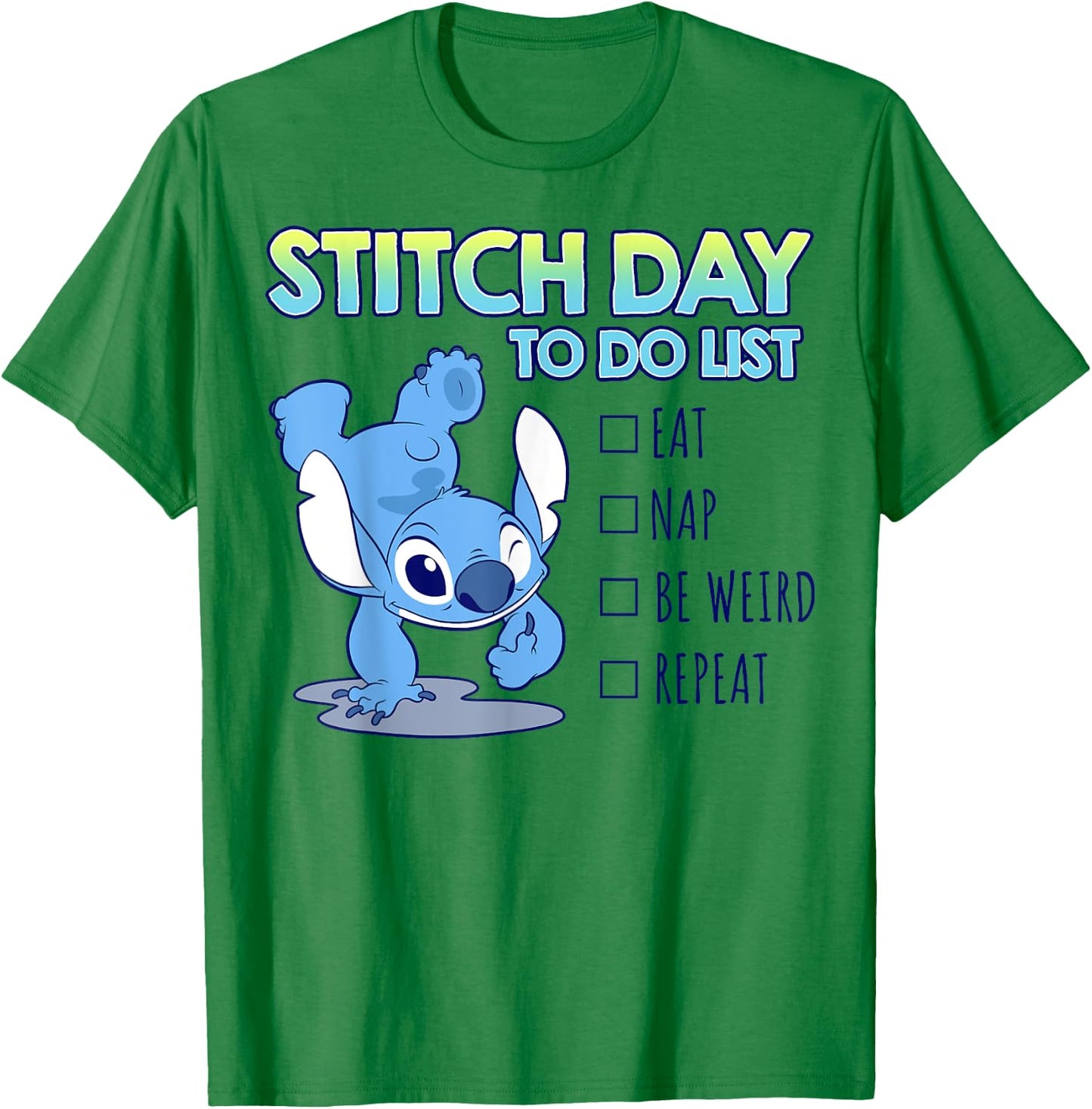 Disney Lilo & Stitch 626 Stitch Day To Do List T-Shirt - T-Shirt | Irish Green