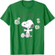 Peanuts Snoopy Happy Surrounded By Daisies T-Shirt - T-Shirt | Irish Green