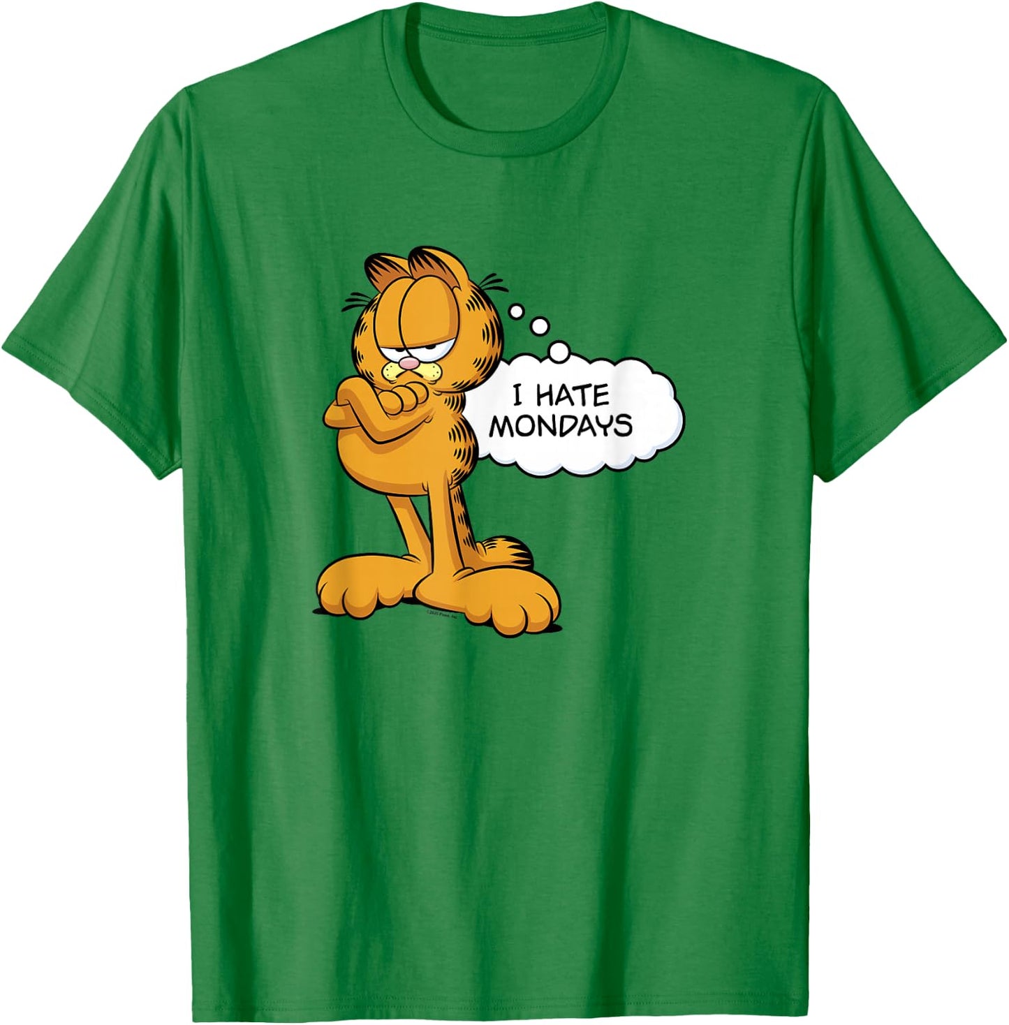 Garfield I Hate Mondays Thought Bubble T-Shirt - T-Shirt | Irish Green