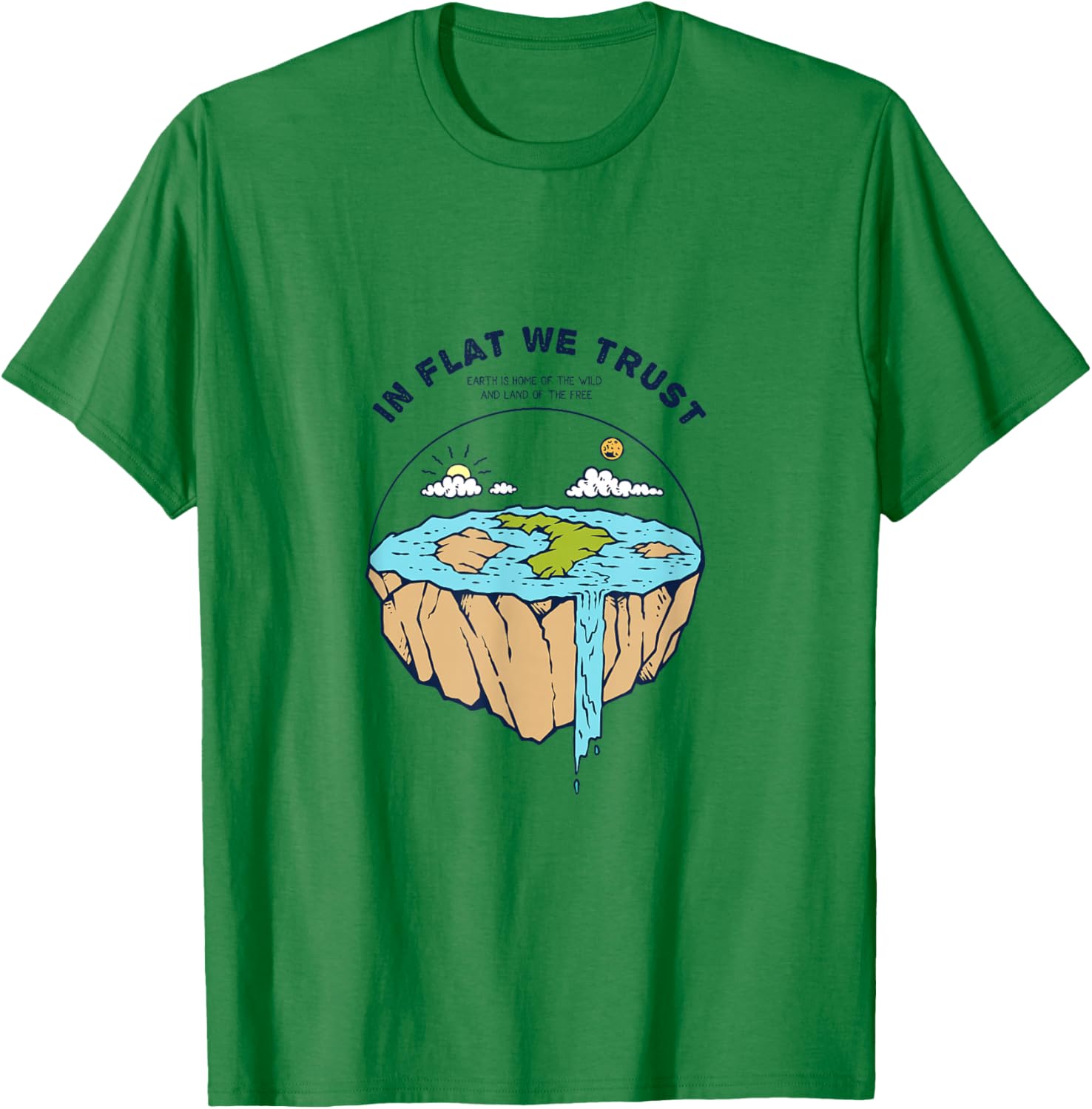 Flat Earth: Explore New Horizons , white, S T-Shirt - T-Shirt | Irish Green