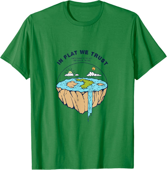 Flat Earth: Explore New Horizons , white, S T-Shirt - T-Shirt | Irish Green