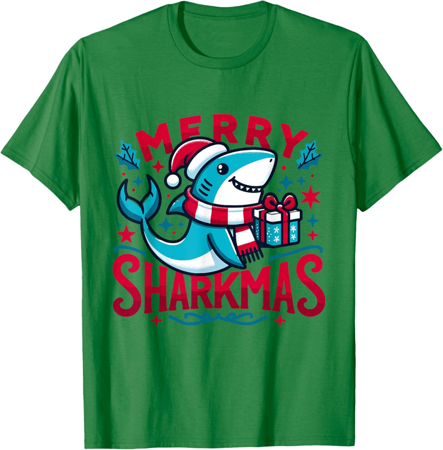 Merry Sharkmas Cute Shark Christmas Pajamas Boys Girl Winte T-Shirt - T-Shirt | Irish Green