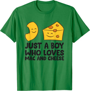 Just a Boy Who Loves Mac And Cheese T-Shirt - T-Shirt | Irish Green