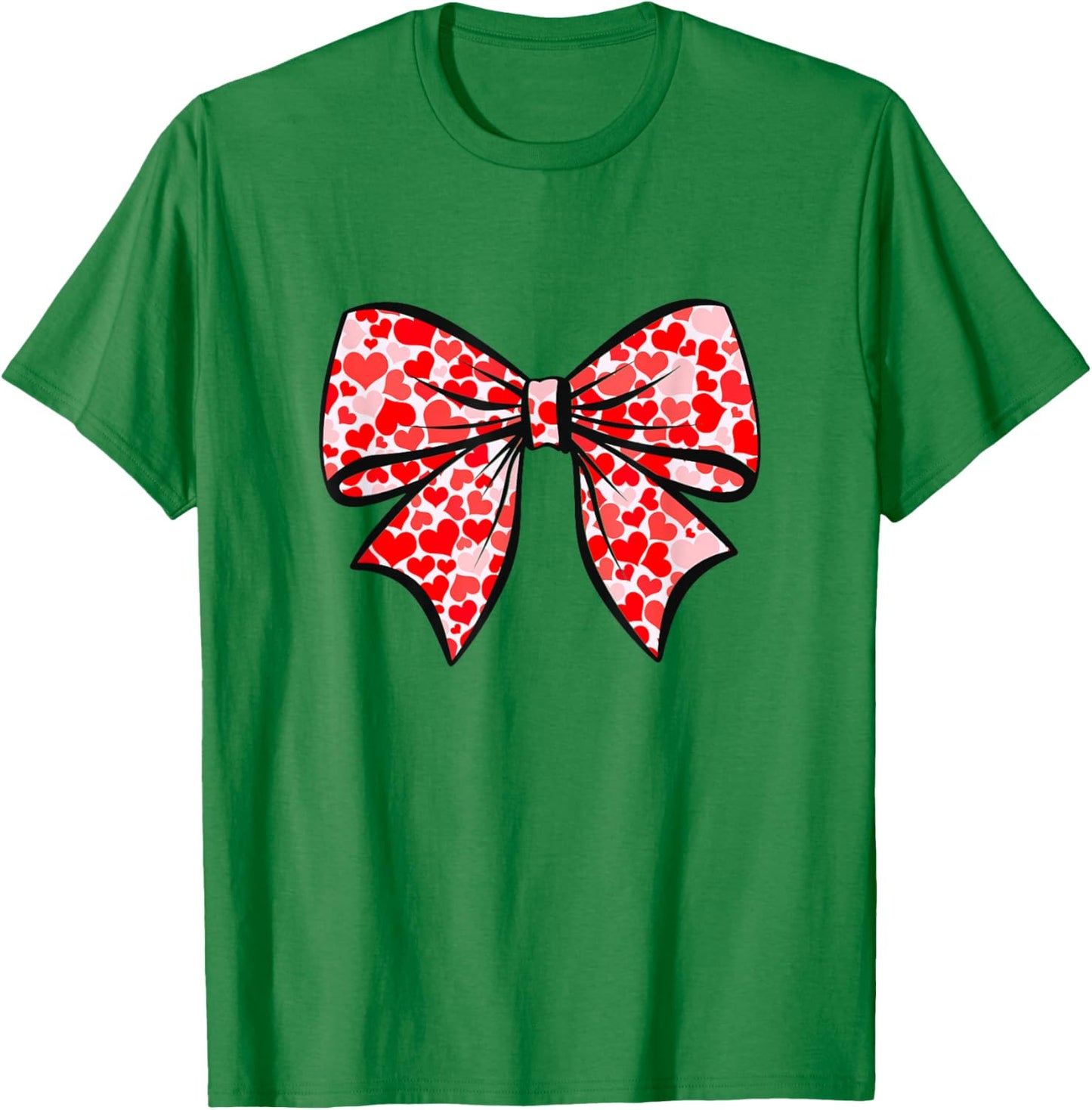 Coquette Bow with Hearts Soft Girl Aesthetic T-Shirt - T-Shirt | Irish Green