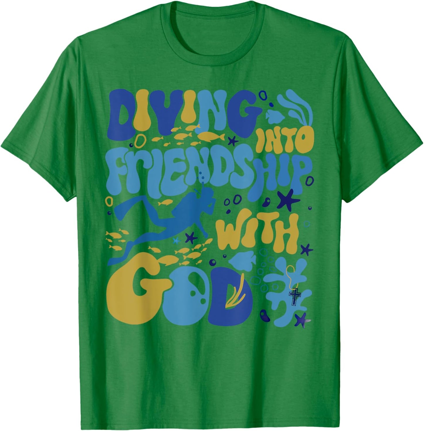 Diving Into Friendship With God Underwater Scuba VBS 2024 T-Shirt - T-Shirt | Irish Green