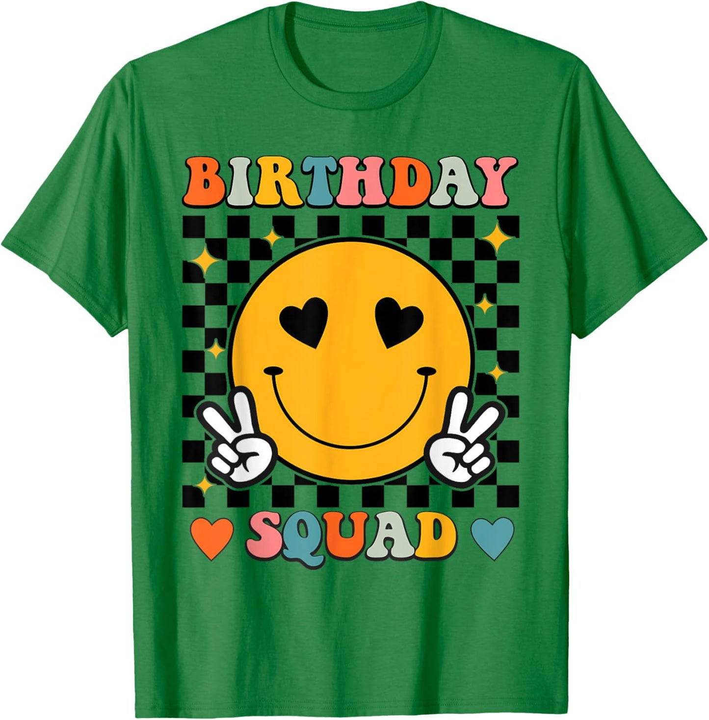 Retro Birthday Squad Matching Birthday Family Group Bday T-Shirt - T-Shirt | Irish Green