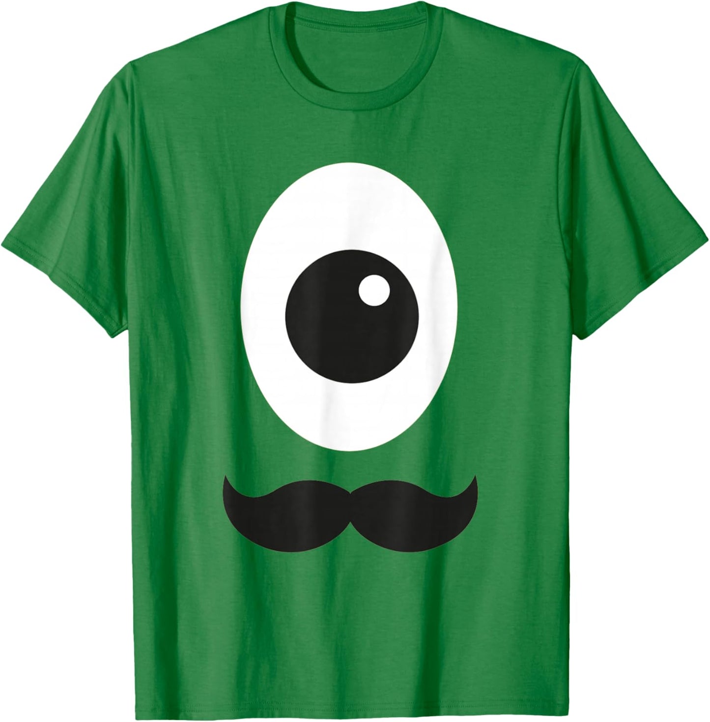 Giant Cyclops Eye and Mustache Monster Alien T-Shirt - T-Shirt | Irish Green