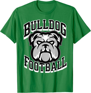 Bulldogs Football Game Day Print Mom Dad Black T-Shirt - T-Shirt | Irish Green