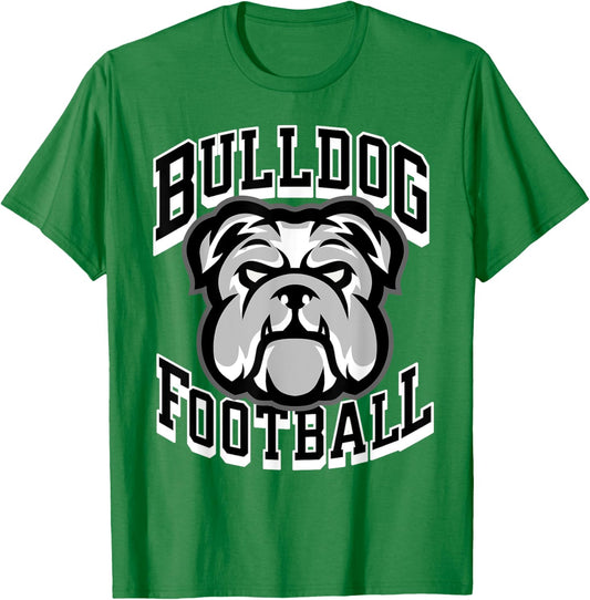 Bulldogs Football Game Day Print Mom Dad Black T-Shirt - T-Shirt | Irish Green