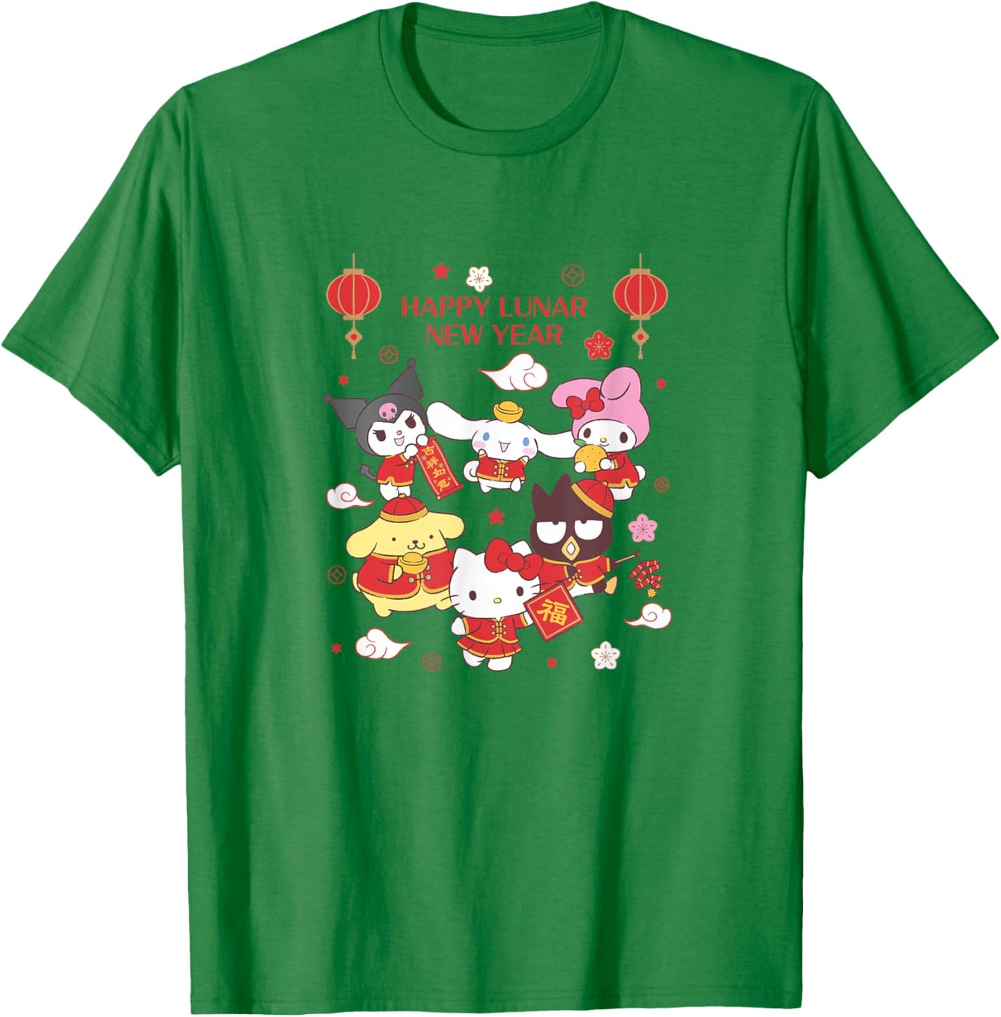 Hello Kitty and Friends Happy Lunar New Year T-Shirt - T-Shirt | Irish Green