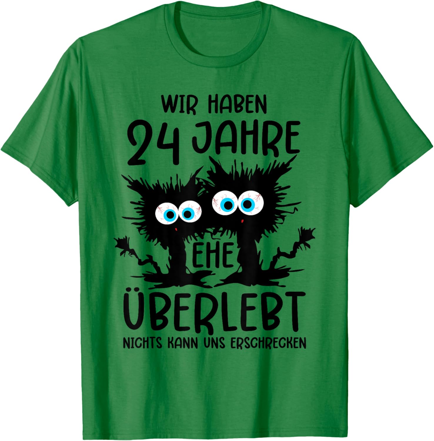 24 Jahre Verheiratet Satinhochzeit 24 Hochzeitstag T-Shirt - T-Shirt | Irish Green
