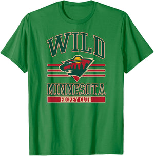 Minnesota Wild Hockey Club Gray Officially Licensed T-Shirt - T-Shirt | Irish Green